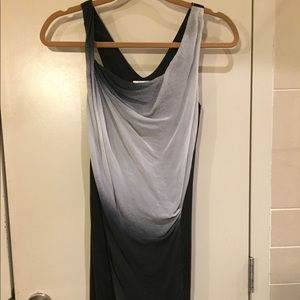 Helmut Lang Silk Twisted Gray, Black Ombré Dress